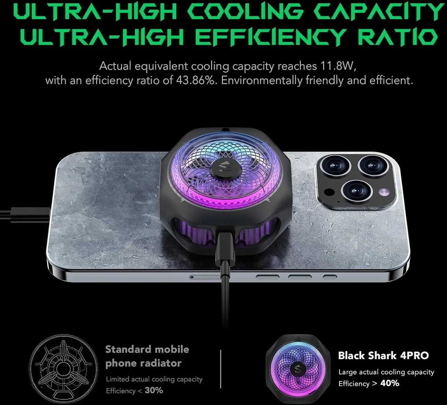 Black Shark Black Shark MagCooler 4 Pro BR42 Magnetic Phone Cooler – 27W Gaming Cooler electronics — thumbnail 3 of 3
