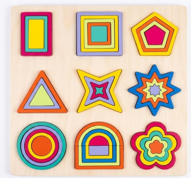 HappyHours Wooden Shapes Educational Sorting & Learning Toy for Kids