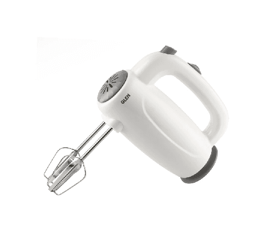 GLEN Electric Hand Mixer 125W with 2 Beaters & 5 Speed Settings – White 4059