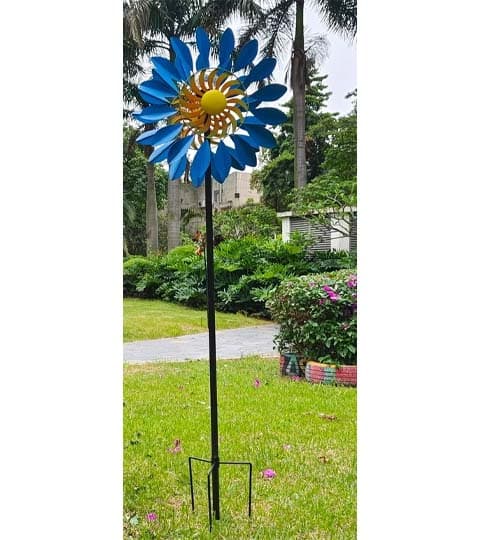 Senwell Senwell Blue Wind Spinner with Glass Ball Solar Light Outdoor Garden Decor #111B home decor — thumbnail 2 of 2
