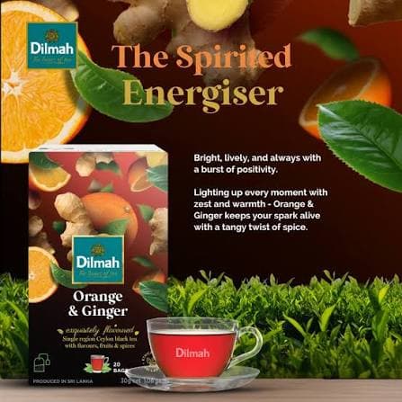 Dilmah Dilmah Orange & Ginger Flavoured Tea – 20 Tea Bags | Premium Ceylon Herbal Tea daily essentials & lifestyle — thumbnail 5 of 6
