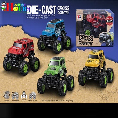 HappyHours Pull Back Metal Cars Set Die-Cast Toy Vehicles