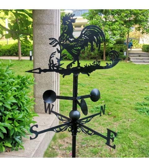 Senwell 2-in-1 Rooster Weather Vane Garden Ornament W-G180343