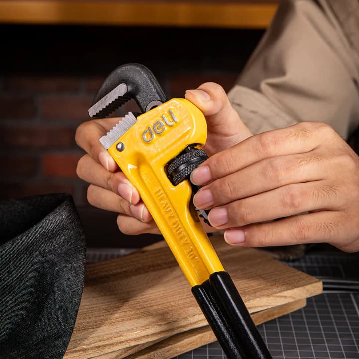 Deli Tools Deli Pipe Pliers EDL2510 | Heavy-Duty Adjustable Plumbing Pipe Wrench hardware & machinery — thumbnail 5 of 5