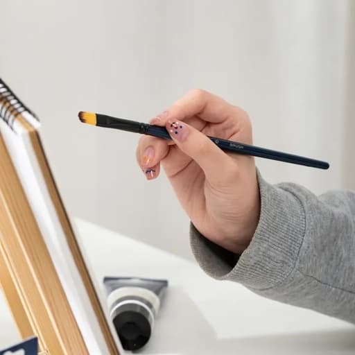 Deli Deli EC278 Acrylic Brush Set 6 Pcs – Professional Nylon Paint Brushes for Acrylic, Watercolor & Craft Painting… — thumbnail 2 of 4
