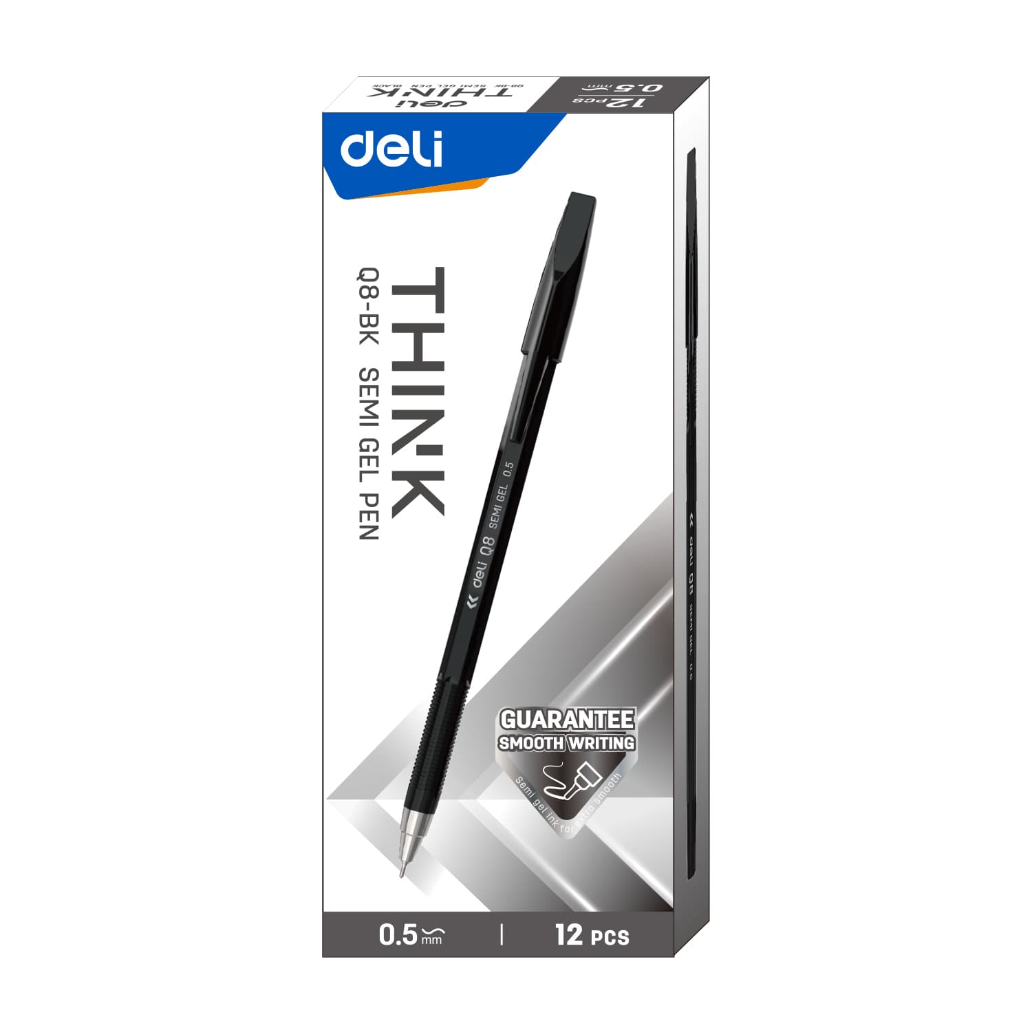 Deli Deli-EQ8-BK Semi Gel Pen | Smooth Black Ink Writing Pen stationary, toys & sports — thumbnail 2 of 4