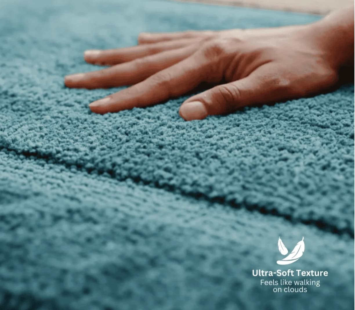 Mirage Teal Cotton Bath Mats – Soft, Absorbent & Machine Washable daily essentials & lifestyle — thumbnail 2 of 2