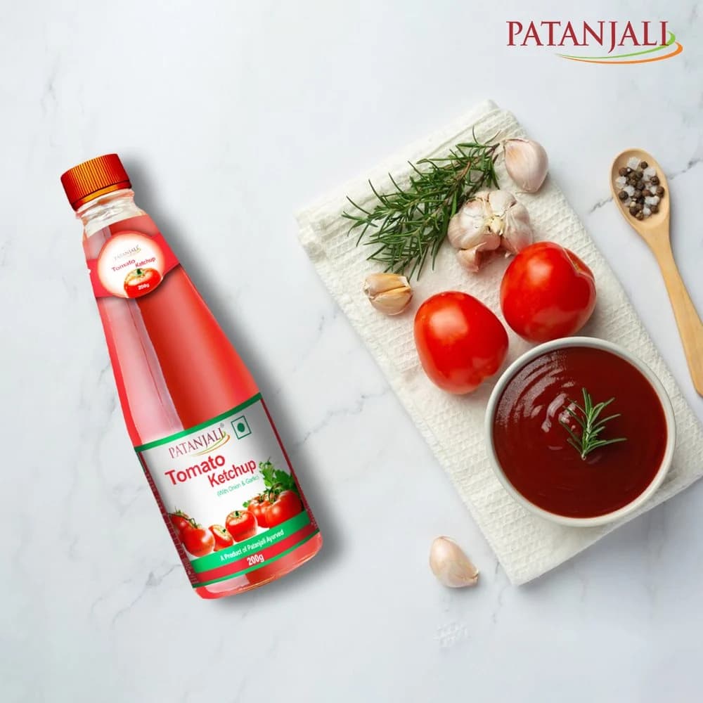 Patanjali Patanjali Tomato Ketchup With Onion & Garlic 200g – Rich & Tangy Tomato Sauce daily essentials & lifestyle — thumbnail 4 of 5