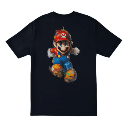Super Mario Bros Black T-Shirt for Men – M, L, XL & 2XL