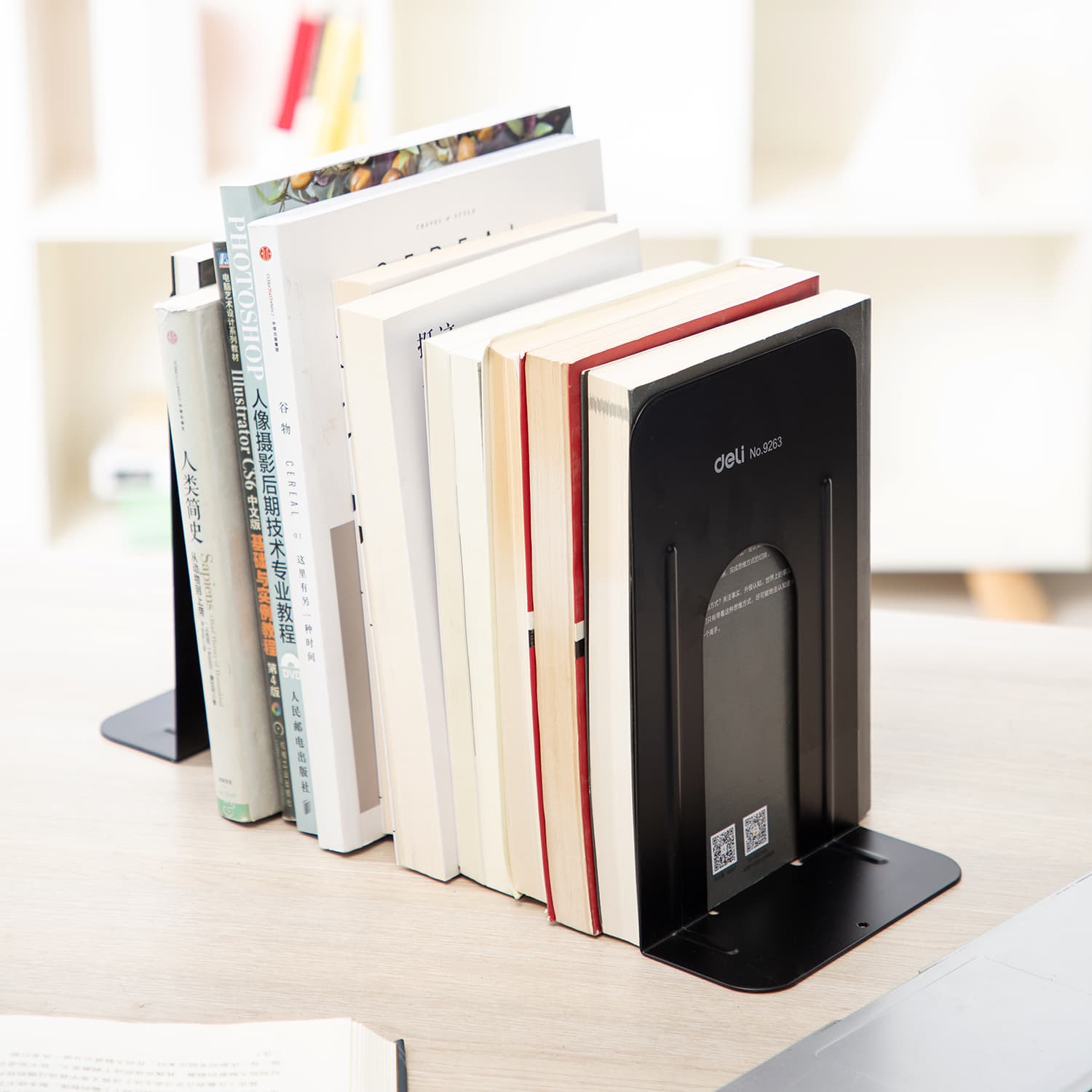 Deli Deli E9263 Metal Book End 9 Inch Heavy Duty Book Holder (Pair) stationary, toys & sports — thumbnail 2 of 4