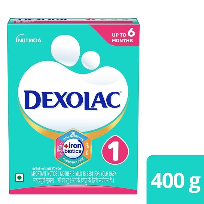 Dexolac Infant Formula Milk Powder Stage 1 400g | For Babies Up to 6 Months | With FOS & 36 Vital Nutrients