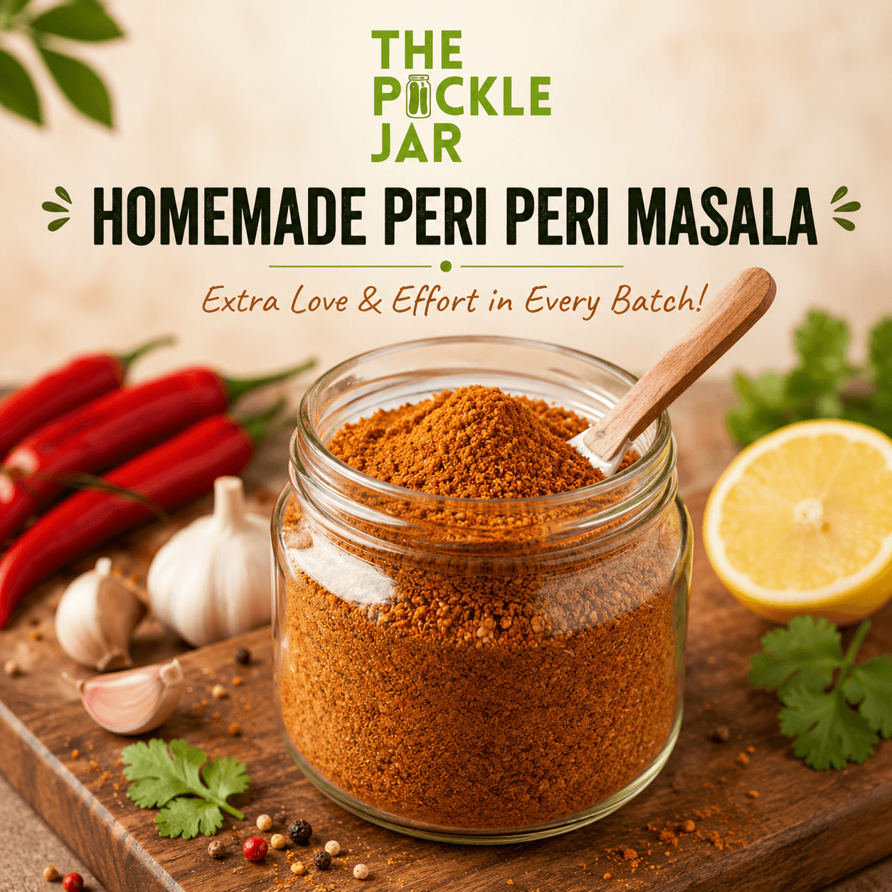 The Pickle Jar Homemade Peri Peri Masala 200g – Spicy Seasoning Blend