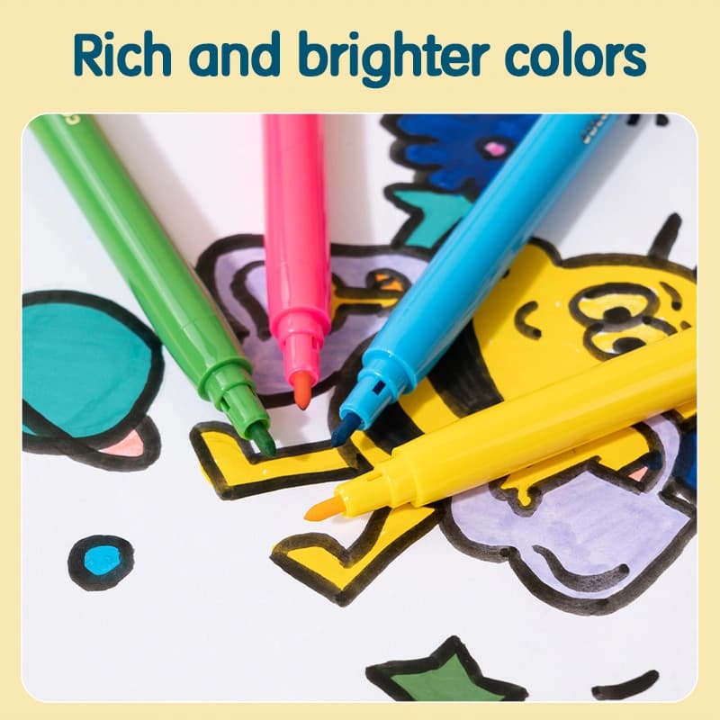 Deli Deli EC165-24 Washable Felt Pen Set – 24 Bright Colors for Kids, School & Art stationary, toys & sports — thumbnail 3 of 5