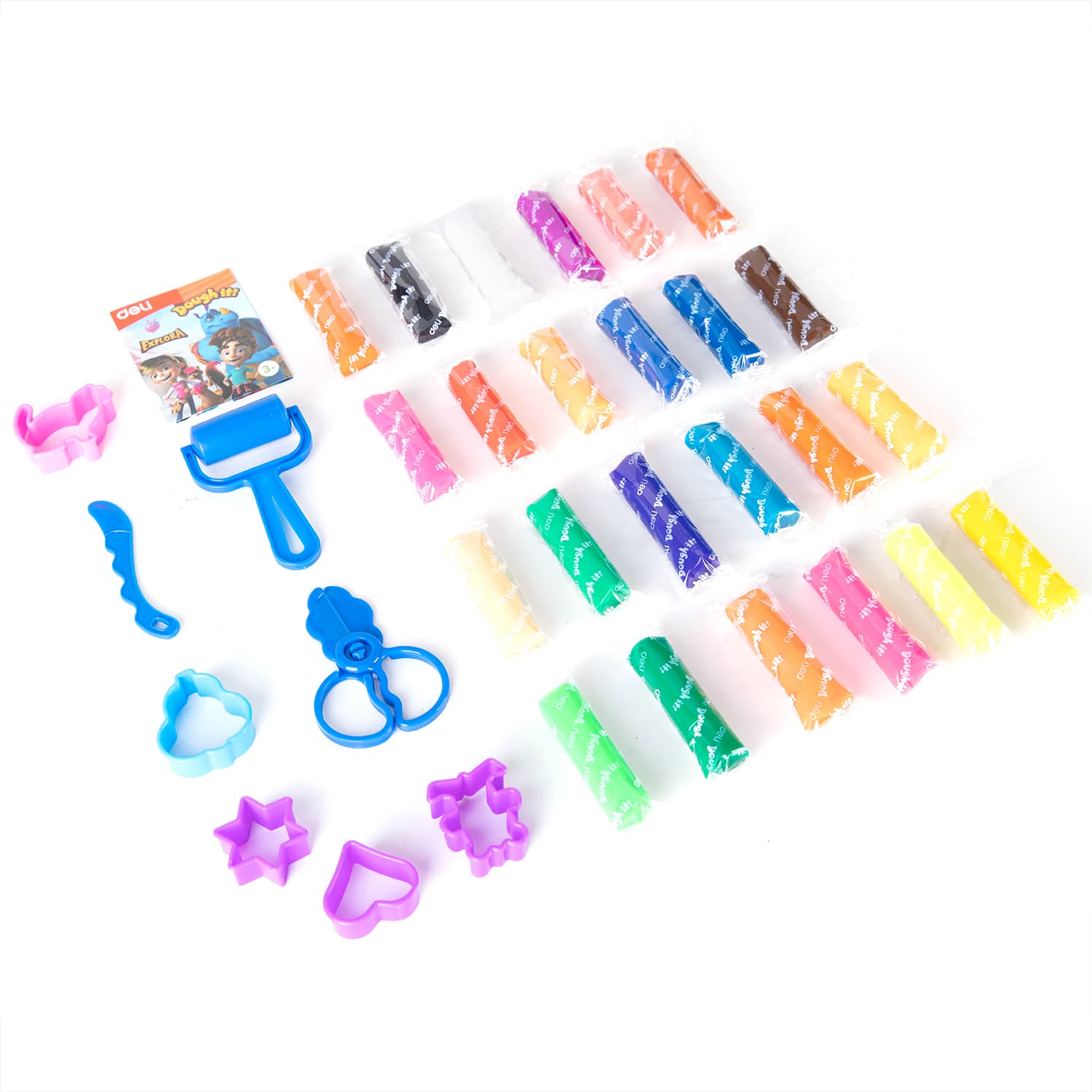Deli Deli ED75386 Explora Dough Set 24 Colors Modeling Clay with 5 Molds & 3 Tools stationary, toys & sports — thumbnail 3 of 5