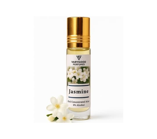Varygood Jasmine Attar Roll On – 8ml attar, VaryGood Perfumes, Alcohol-Free Concentrated Perfume for Men & Women | Long… — thumbnail 4 of 5
