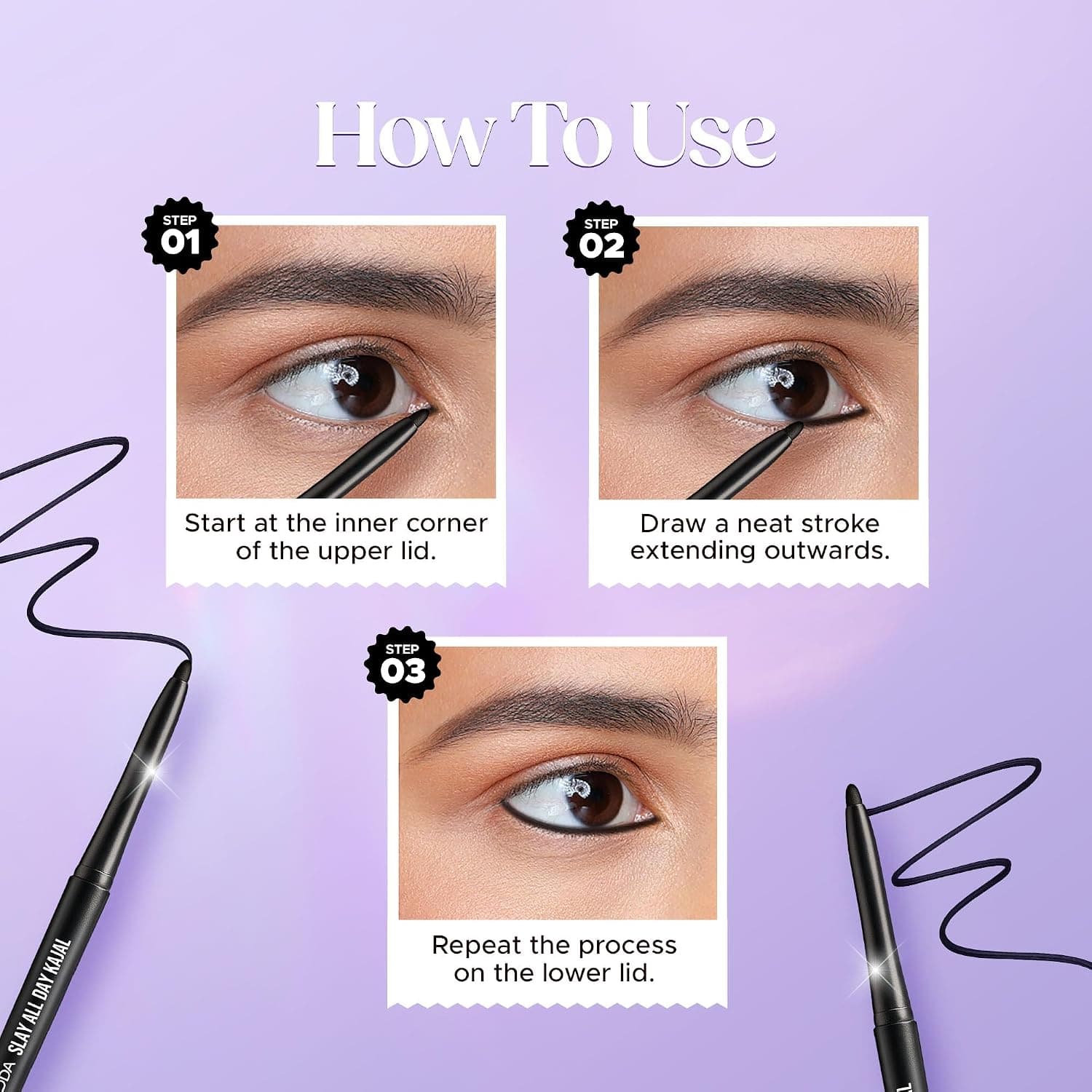 HILARY RHODA Hilary Rhoda Slay All Day Kajal | Waterproof Smudge-Proof Eye Kajal daily essentials & lifestyle — thumbnail 3 of 6