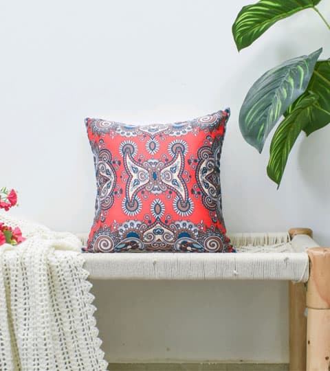 Satin 1 Pc Cushion Cover HD Paisley Pattern Print for Sofa, Bed & Living Room Decor