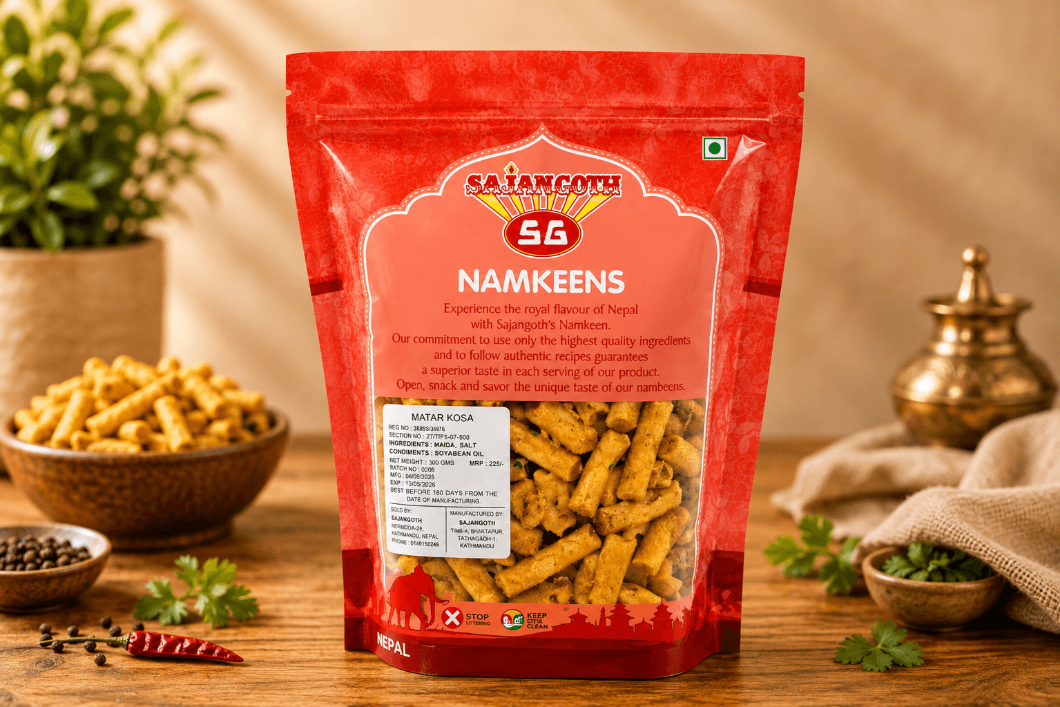 Sajan Goth Sajan Goth Matar Kosa Namkeen 300gm daily essentials & lifestyle — thumbnail 2 of 2