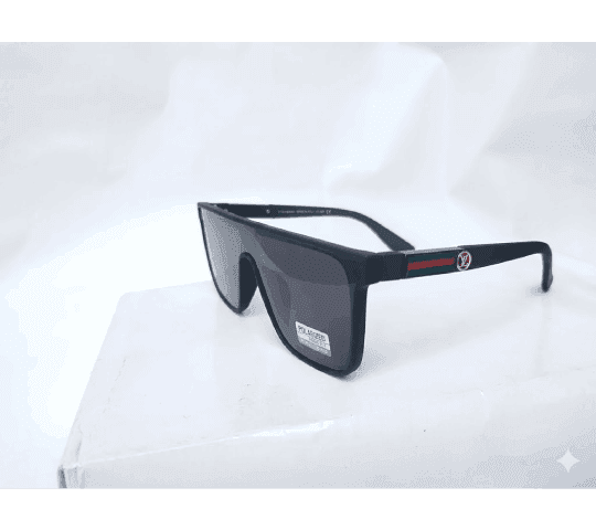 No Brand Big Bag Matrix Rectangle Shape Black Polarized Sunglasses For Men | Men's Sunglasses daily essentials & lifestyle — thumbnail 3 of 3