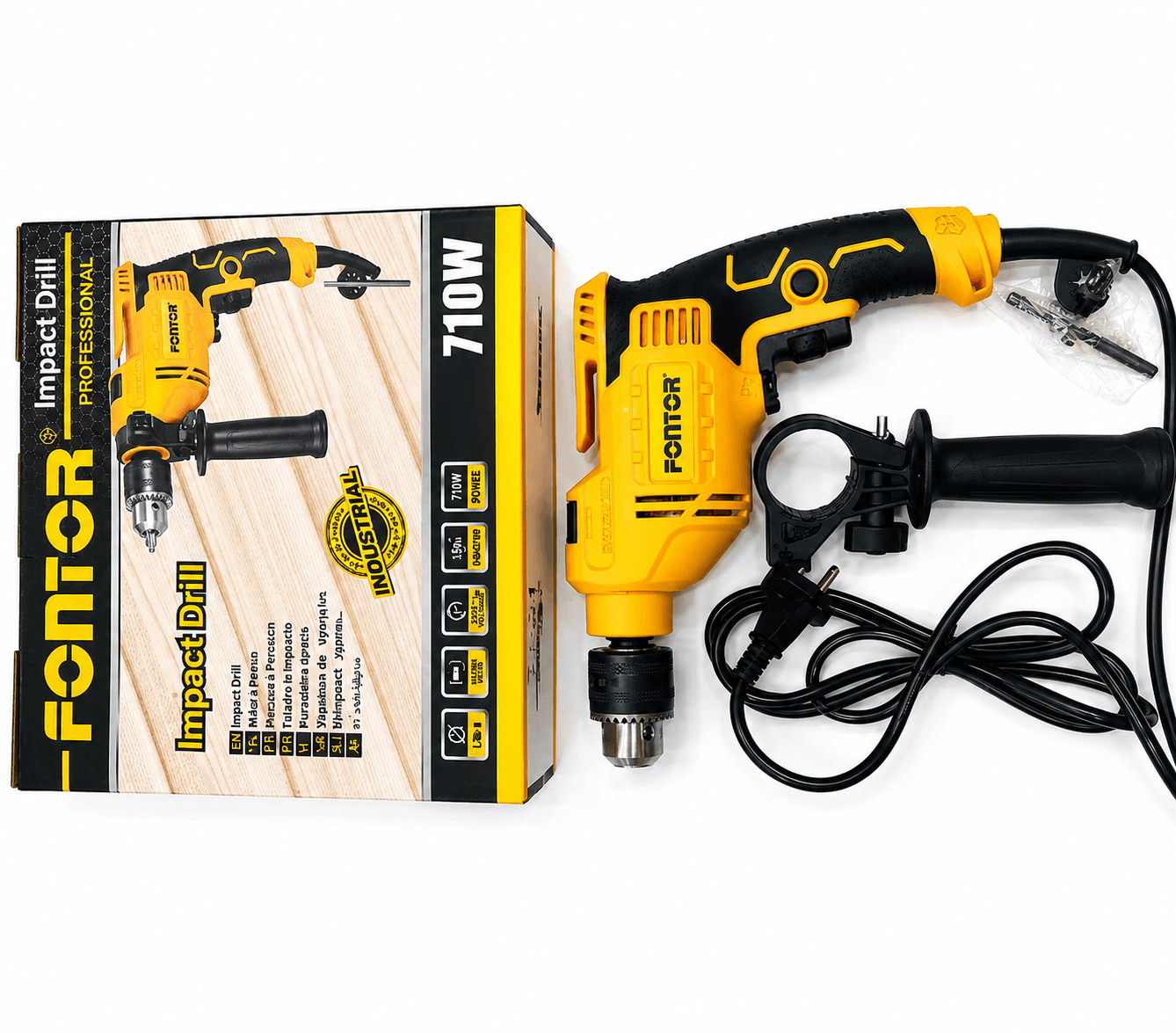 Fontor Impact Drill Machine 710W Heavy Duty Electric Drill for Wood, Metal & Concrete
