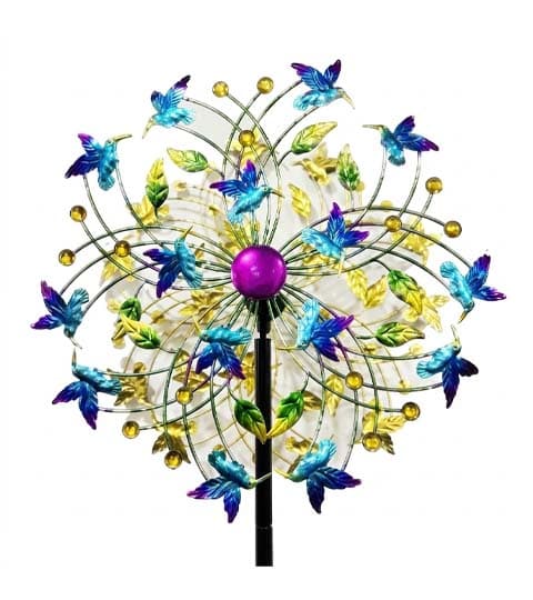 Senwell Hummingbird Wind Spinner with LED Solar Light Outdoor Garden Decor #113