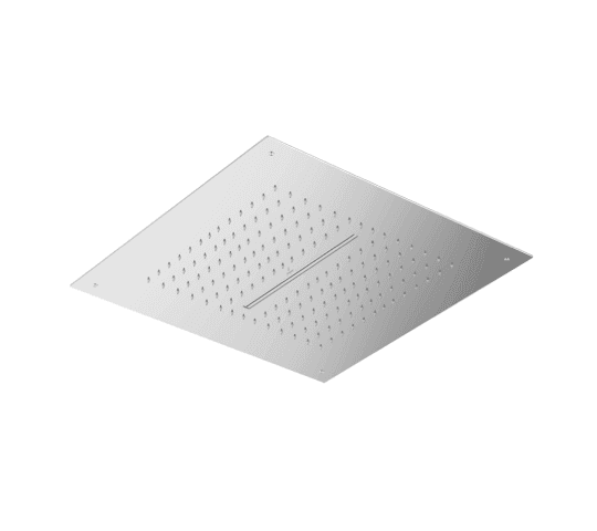 OHS-CHR-1687WL_DUOFLO SHOWER SQUARE SHAPE 450 X 450MM AISI 304 STAINLESS STEEL WITHOUT CHROMO THERAPY LIGHT WITH INSTALLATION KIT FOR FALSE CEILING 2-FUNCTIONS RAIN, WATERFALL