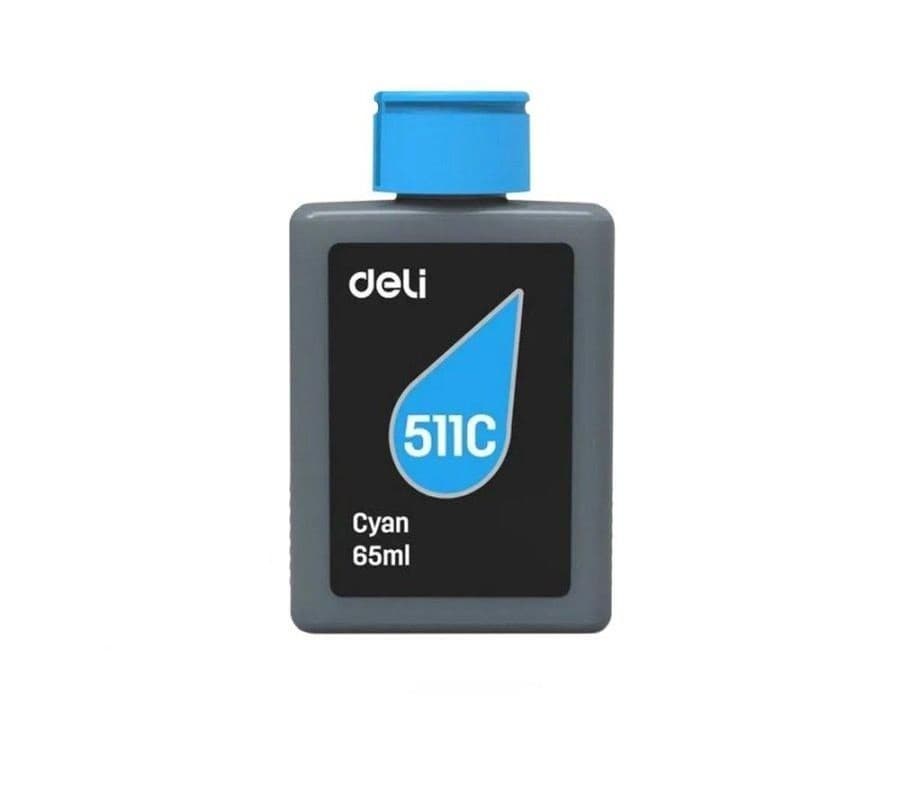 DELI Deli 511C Cyan Inkjet Printer Ink Bottle 65ml electronics — thumbnail 2 of 2
