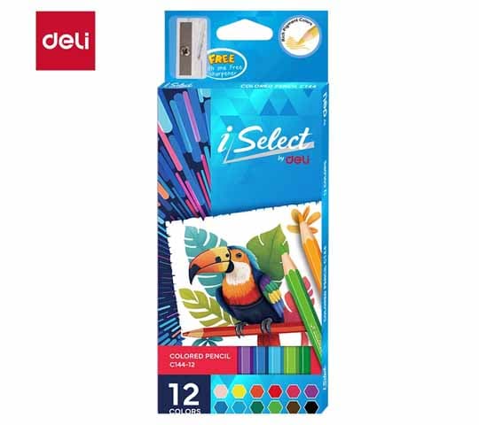 Deli Color Pencil WC144-12 – 12 Vibrant Colors for Drawing & Coloring
