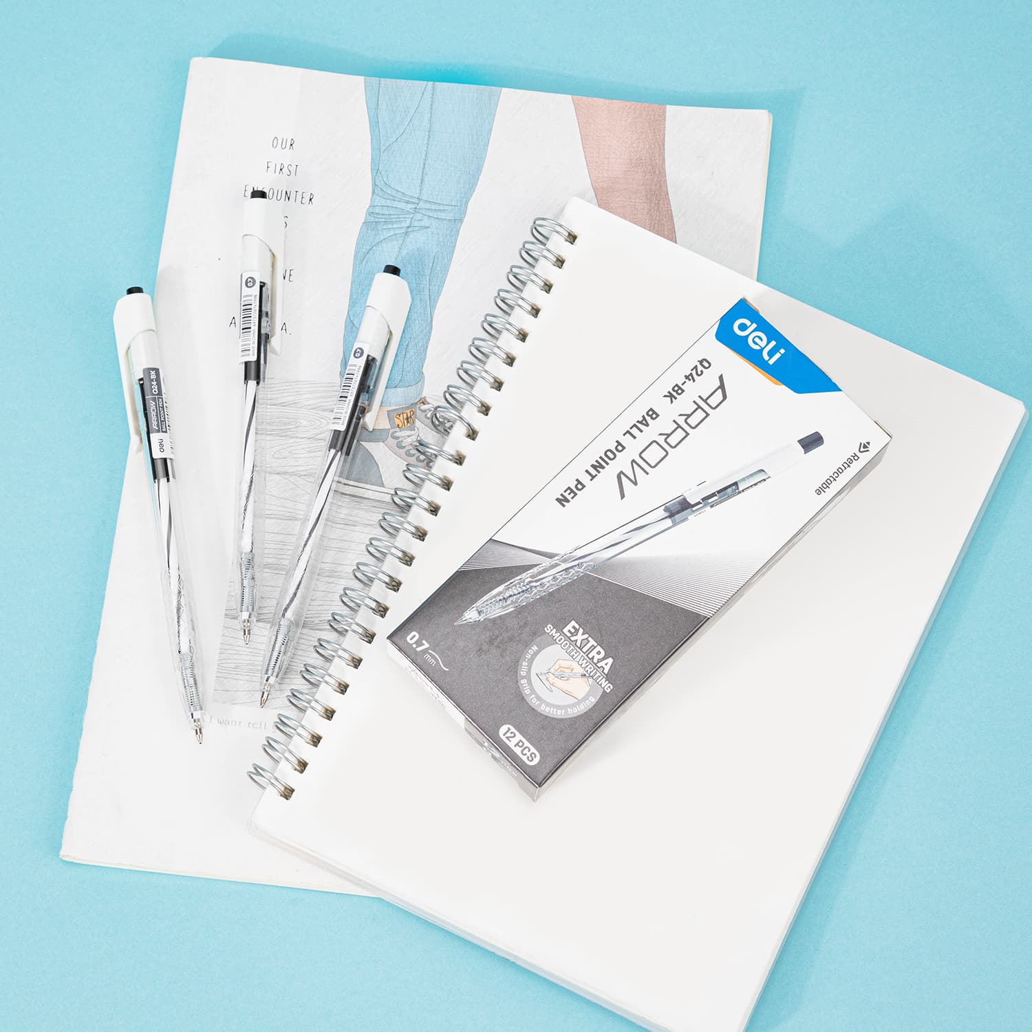 Deli Deli-EQ24-BK Ball Point Pen – Smooth Writing Black Ink Pen for Office, School & Home per pcs stationary, toys & sports — thumbnail 4 of 5