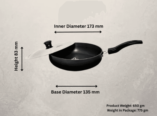 Presto Presto Black Hard Anodized Fry Pan 180mm with Stainless Steel Lid home & kitchen — thumbnail 2 of 2