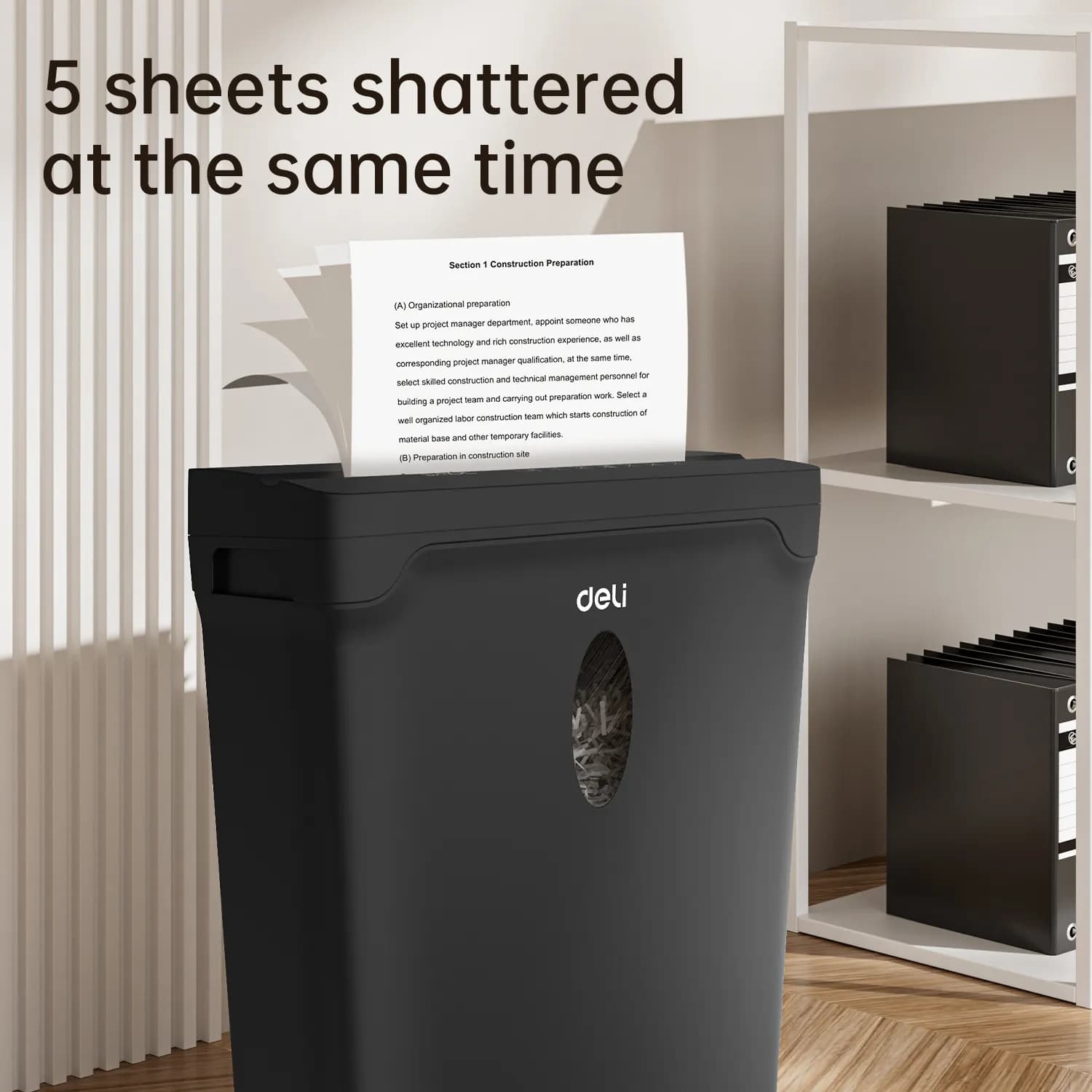 DELI Deli ET014 P4 Small Paper Shredder electronics — thumbnail 3 of 4