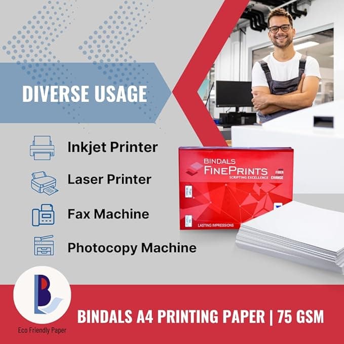 Bindals Fine Prints A4 Copy Paper 75 GSM –5 Box  (210 × 297 mm) daily essentials & lifestyle — thumbnail 3 of 5