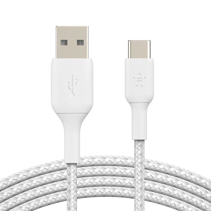 Belkin BoostCharge Braided USB-C to USB-A Cable 1M | White (CAB002bt1MWH)
