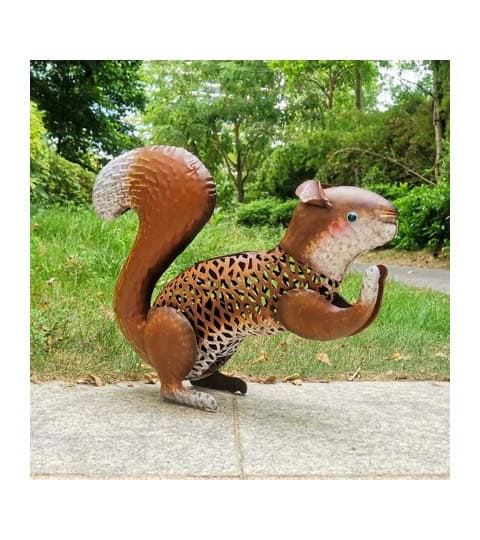 Senwell Metal Squirrel with LED Solar Light Decorative Garden Ornament W-G213011