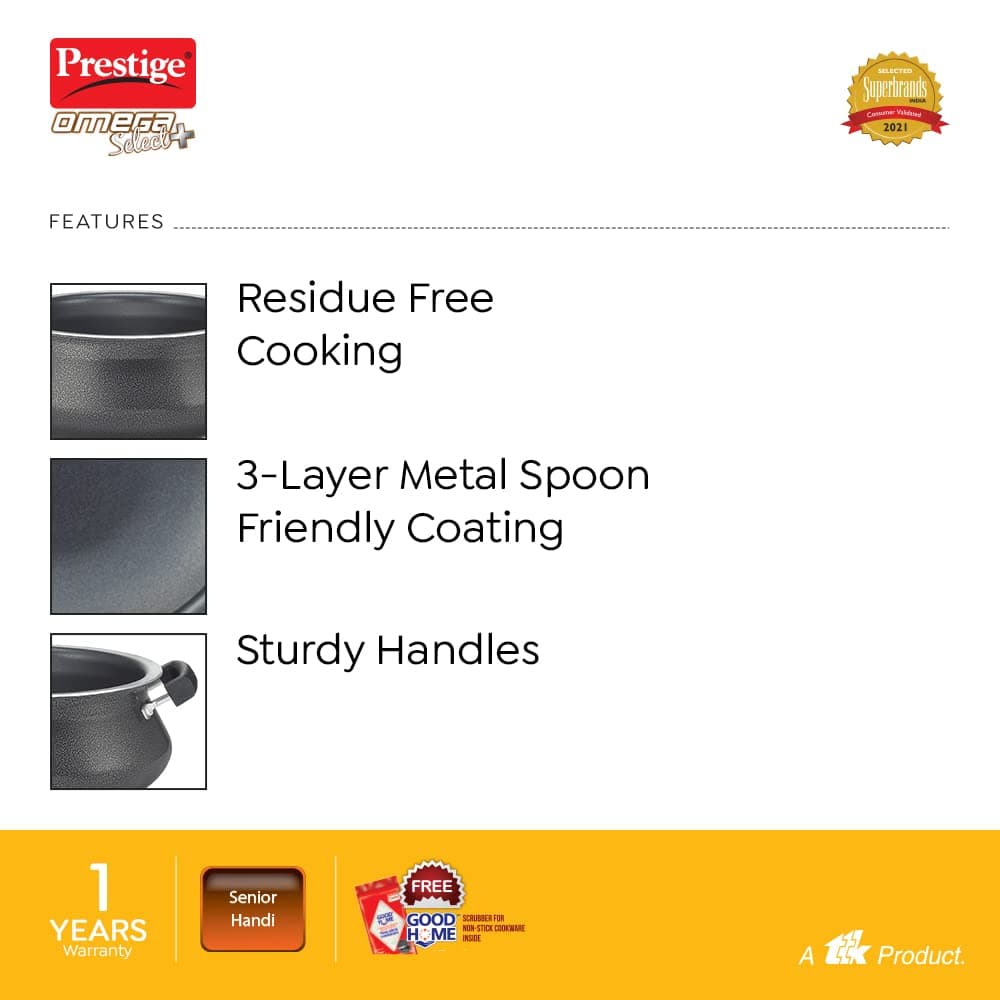 Prestige Prestige OMG Select Plus Mini Handi 5 Litre with Stainless Steel Lid | Model 30734 | Induction & Gas Compatible… — thumbnail 2 of 4