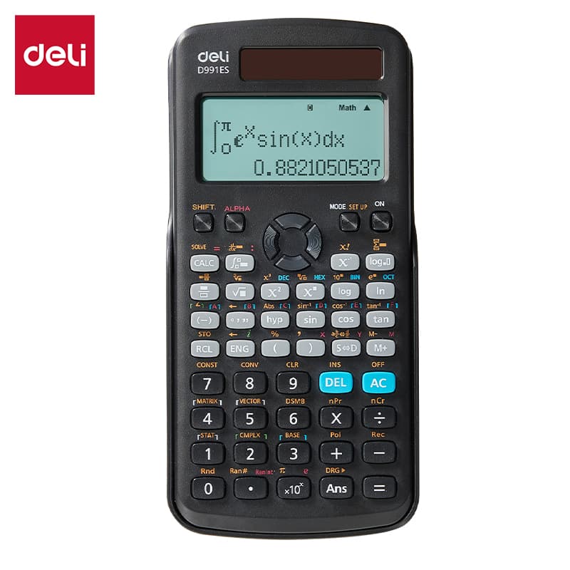 Deli ED991ES Scientific Calculator | 417 Functions | Dual Power | Student & Engineering Calculator