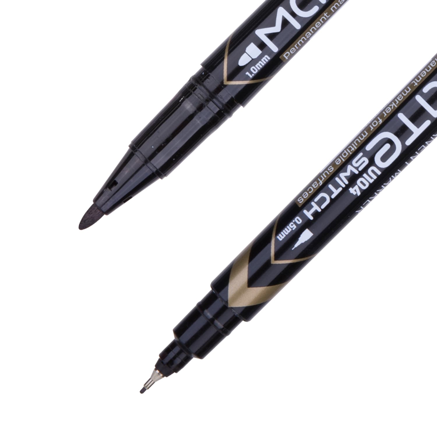 Deli Deli EU10420 Permanent Marker Dual Tip 0.5mm & 1.0mm Waterproof Black Marker | Quick-Dry Low Odor Ink stationary, toys… — thumbnail 2 of 5