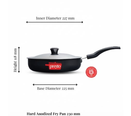 Presto Presto Hard Anodized Induction Base Frypan 230mm | Non-Stick Deep Fry Pan home & kitchen — thumbnail 2 of 2