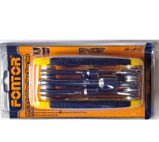 Fontor 8PC Folding Socket Key Set – Compact Multi-Size Foldable Hex Socket Wrench Tool Kit