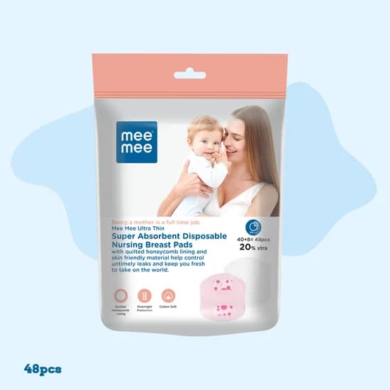 Mee Mee Ultra Thin Super Absorbent Disposable Maternity Nursing Breast Pads – 48 Pcs