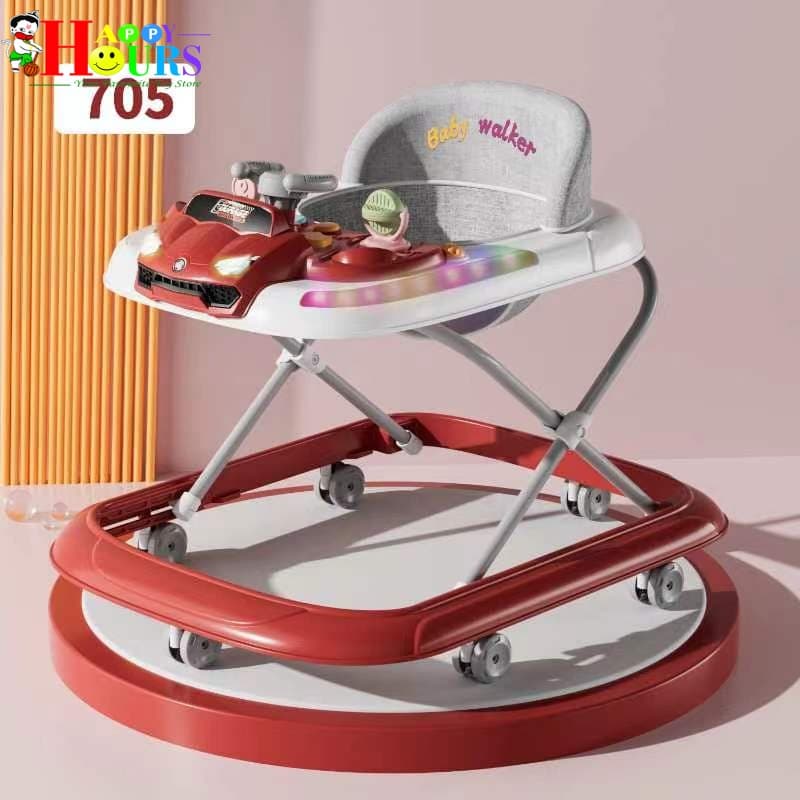 HappyHours Rideon Baby Walker with Rattle and LED Light Toy | Interactive Learning Walker