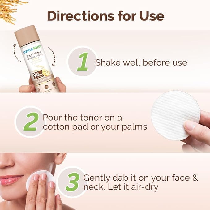 Mamaearth Mamaearth Rice Water Dewy Face Toner 150ml | Hydrating & Brightening Toner with Rice Water, Niacinamide & Aloe… — thumbnail 3 of 6