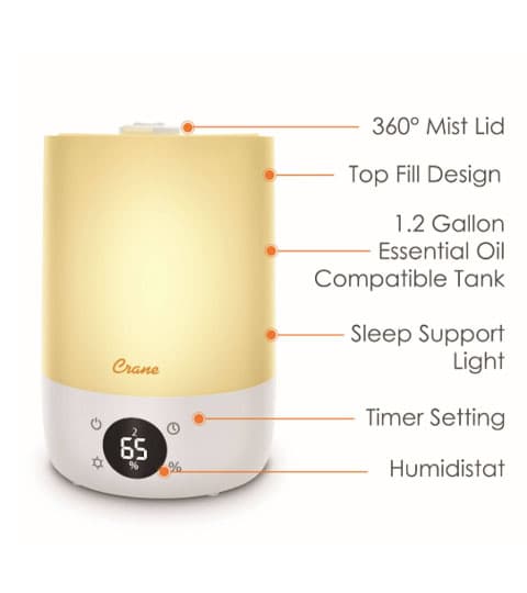 Crane Crane Cool Mist Humidifier 1.2 Gal Top Fill Cool Mist Digital( EE-9095W) electronics — thumbnail 2 of 3
