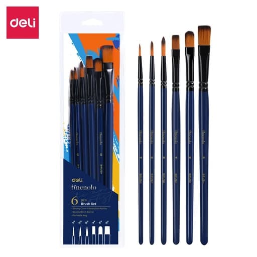 Deli EC277 Watercolor Brush Set | Premium Artist Paint Brushes for Watercolor, Acrylic & Gouache