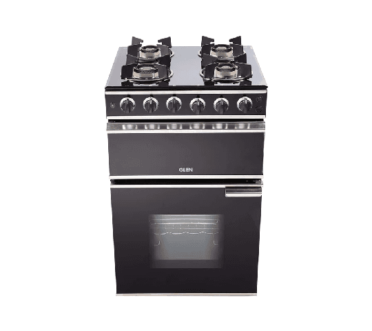 GLEN 2014 DBAI Cooking Range with Glass Top, Gas Grill, Gas Oven, Rotisserie & Double Ring Forged Brass Burners