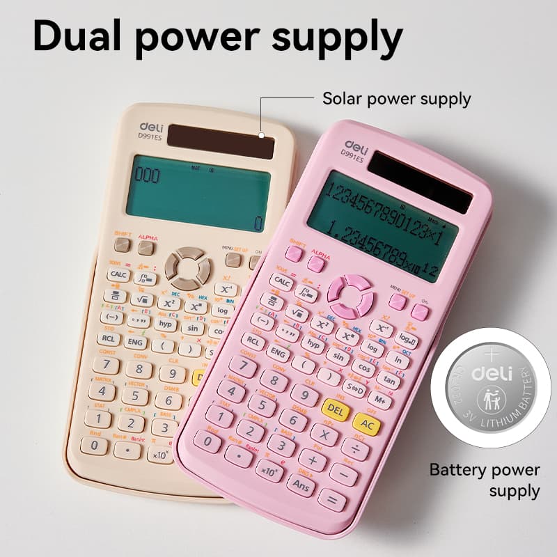 Deli Deli ED991ES Scientific Calculator | 417 Functions | Dual Power | Student & Engineering Calculator stationary, toys &… — thumbnail 3 of 5