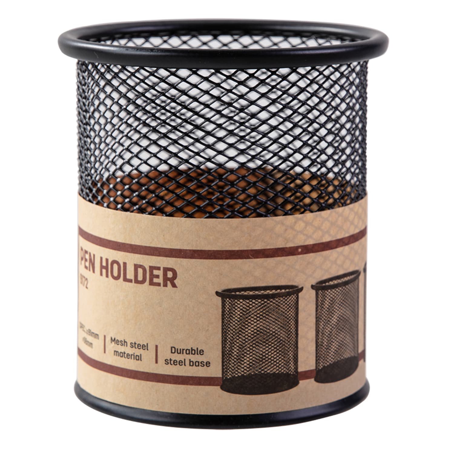 Deli Deli E9172 Mesh Metal Pen Holder | Round Desk Organizer for Office & Study stationary, toys & sports — thumbnail 2 of 3