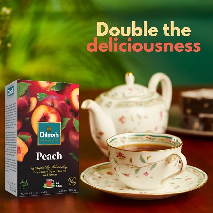 Dilmah Dilmah Premium Green Tea with Peach | 20 Tea Bags | Refreshing Flavored Green Tea daily essentials & lifestyle — thumbnail 5 of 6