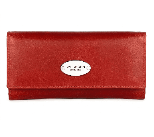WildHorn Leather Women's Wallet WHLW1000 Red | Premium Genuine Leather Purse for Women