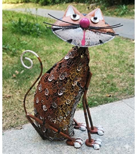 Senwell Senwell Metal Cat with LED Solar Light Garden Decorative Lamp – (W-G192089) home decor — thumbnail 3 of 3